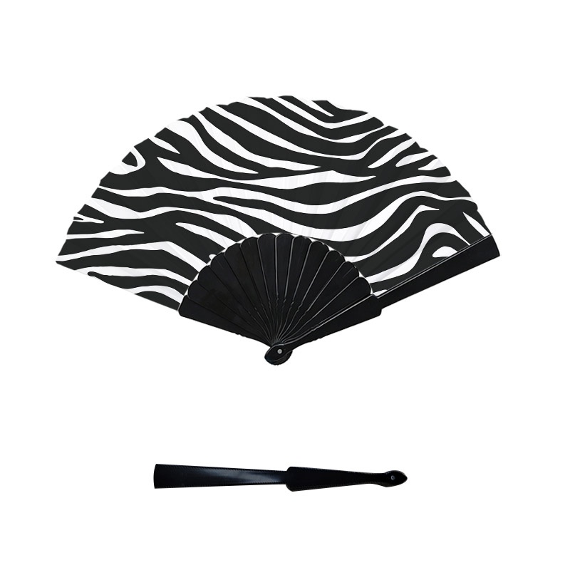 TEMU portatile in plastica con motivo a zebra stampato su un 2D, 1 pz, piatto 2D, motivo astratto a e , di raffreddamento , accessorio portatile per