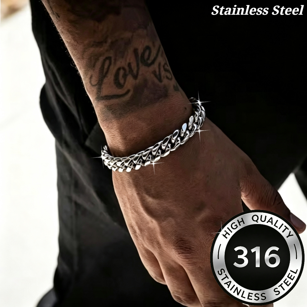 Men's Retro Stainless Steel Cuban Link Bracelet