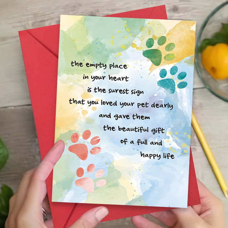 TEMU Single Pet Loss Sympathy Card, Gift For Dog Owners To Mourn, Pet Loss Condolence Card, Dog Loss Memorial And Anniversary Gift