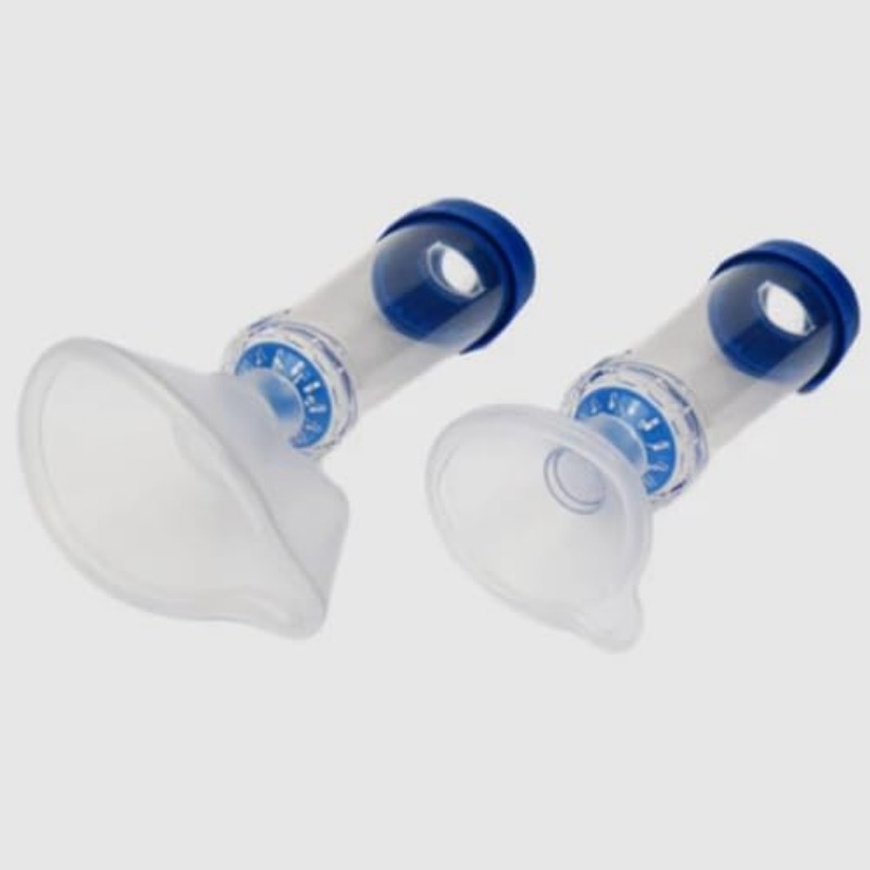 MedeScan 2-in-1 Anti-Static Inhaler Spacer Chamber with Soft Silicone Masks - MDI Compatible Medication Device for /COPD, (s &), Portable Respiratory Medication Delivery System
