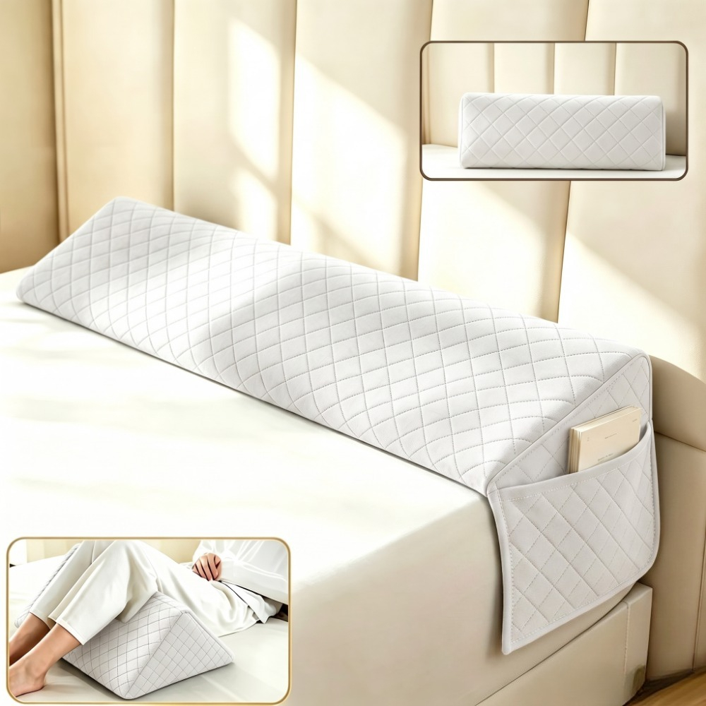 TEMU Oreiller cale de lit triangulaire ergonomique multifonctionnel - Coussin de positionnement matelassé adapté pour dormir, lire et le dos, housse