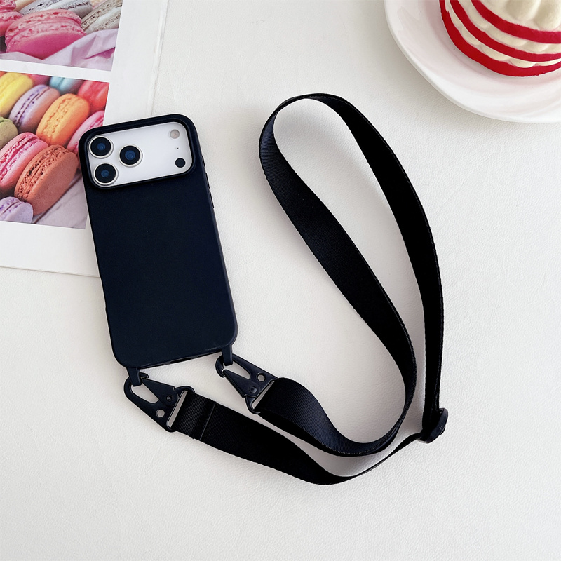 TEMU Phone Case - Fashionable Candy Colored Wide Rope Phone Case For Iphone 17air 17 Pro Plus 15 14 13 12 11 Xr Xs Max Anti-drop Case