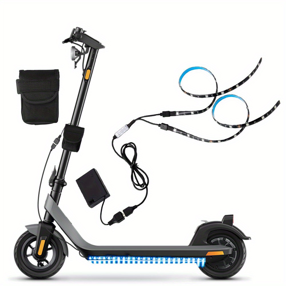 Esential pentru plimbări nocturne: Benzi luminoase colorate pentru trotinete electrice și biciclete, benzi luminoase RGB flexibile cu adeziv, instalare ușoară, lumini accentuatoare contur pentru motociclete și mașini, accesorii pentru trotinete electrice, iluminat decorativ pentru cameră