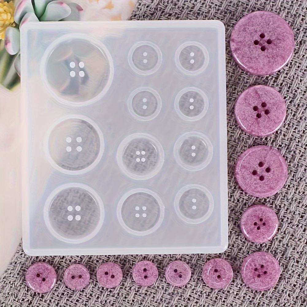 1pc Resin Silicone Mold, 10/12/15/20/25mm Round Button Shape Mold, Suitable For Epoxy Resin Casting Clay Diy Crafts - 5 Sizes, Diy Resin Silicone Mold For Jewelry