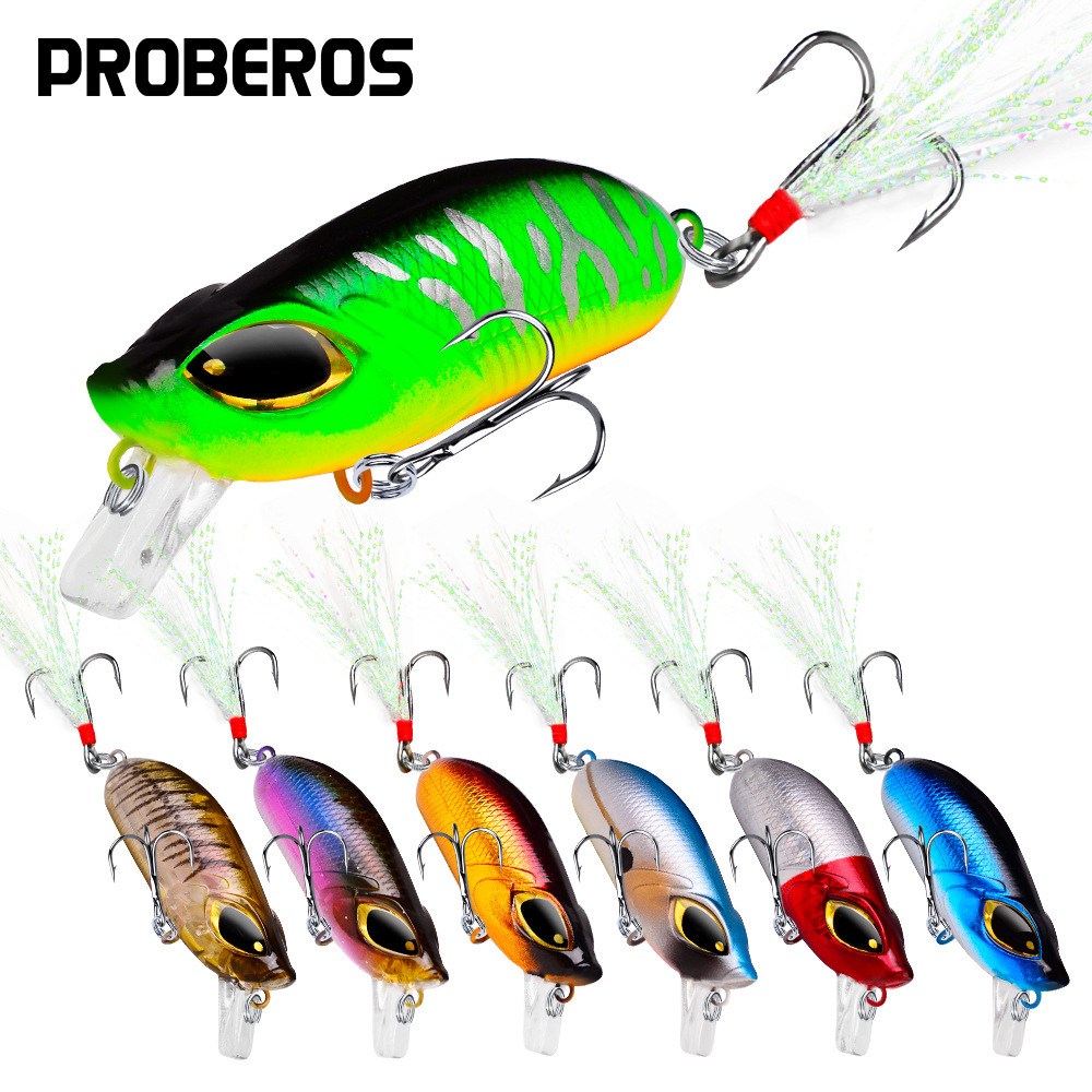 

7pcs Fishing Lures Set, 5.5cm/8.26g, Abs Hard With Laser Eyes, Triple Treble Hooks, Swimbait For Freshwater And Saltwater Fishing