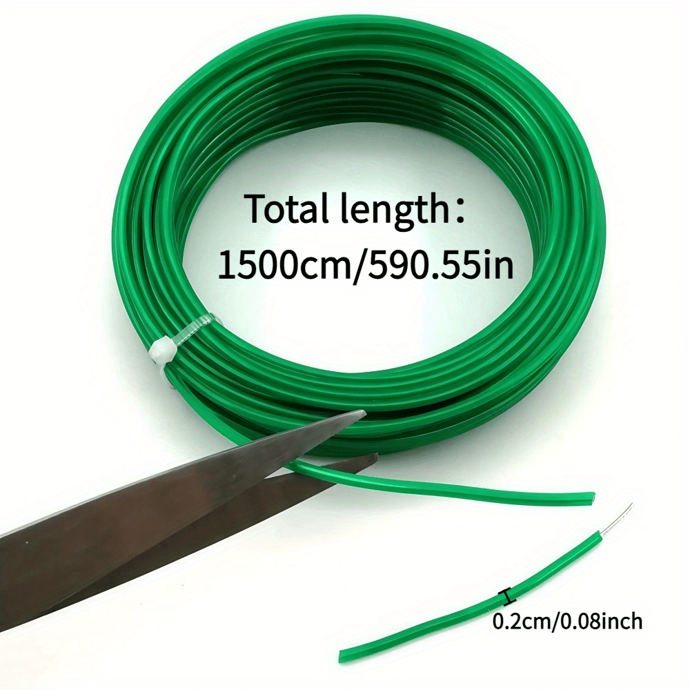 E-shop 1 Stück Weiche Flexible Pflanzenstützseil, 15m/590,55 Zoll, Garten Kunststoffbeschichtete Gewächshaus- & Gartenbinder für Blumen, Setzlinge,