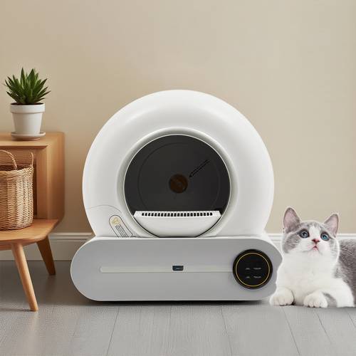 white self cleaning cat litter box cat toilet standard cat litter tray 65l large space independent waste storage fit 8kg cats for bedroom living room balcony pet cat house