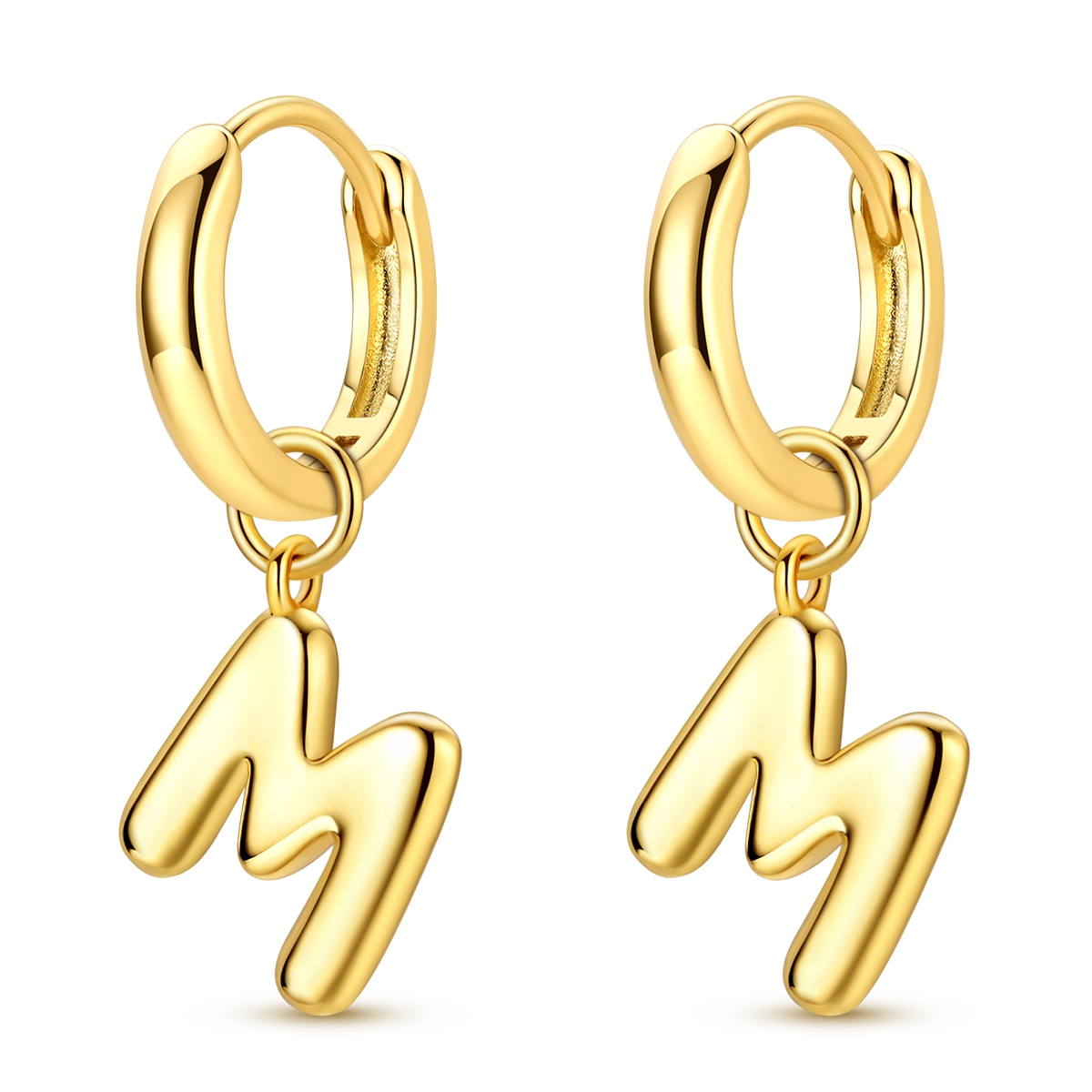 Unisex Vintage Letter A Initials Detachable Hoop Earrings