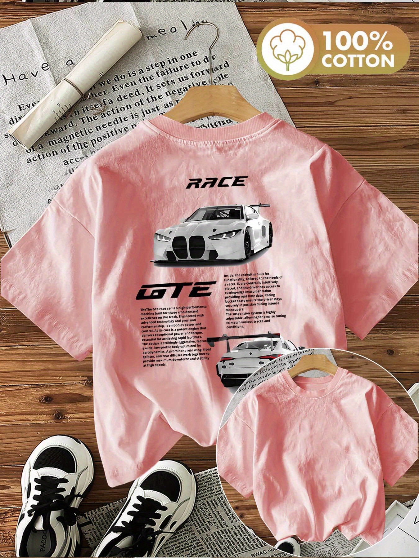 race gte race car print backside graphic tee short sleeve - Temu