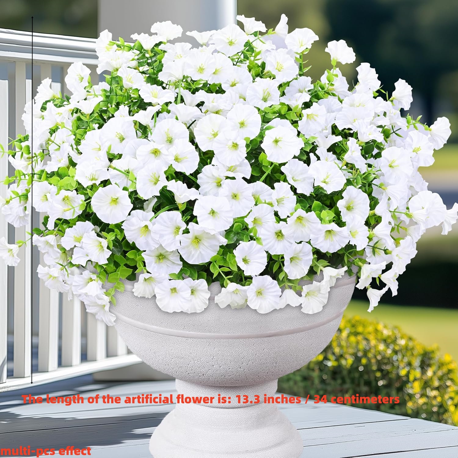 Image of 108 Flowers = 36pcs Artificial Flowers For Outdoors, Fake Outdoor Flowers, Uv-resistant Artificial Plants & Flowers For Decoration, White Realistic For Outdoor Porch Garden Decoration