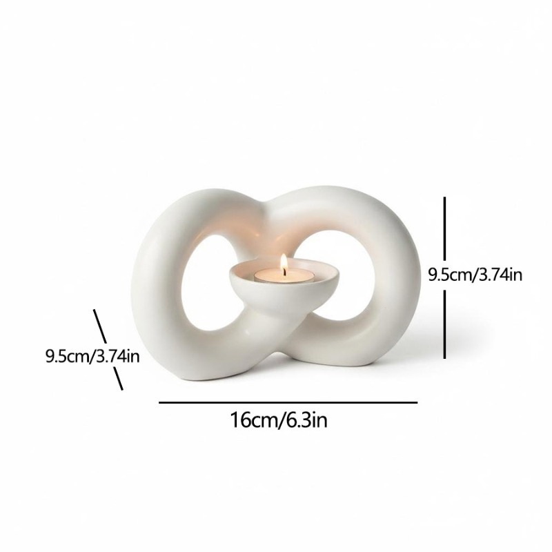Creative Möbius Strip Ceramic Candle Holder, Modern Abstract Art Candlestick Holder Set, Table Centerpiece Taper Candle Holder, European Romantic Candle Holder, Suitable for Home Decor, Wedding, Dining Room, Party, Mantel, TV Stand, Kitchen, Etc
