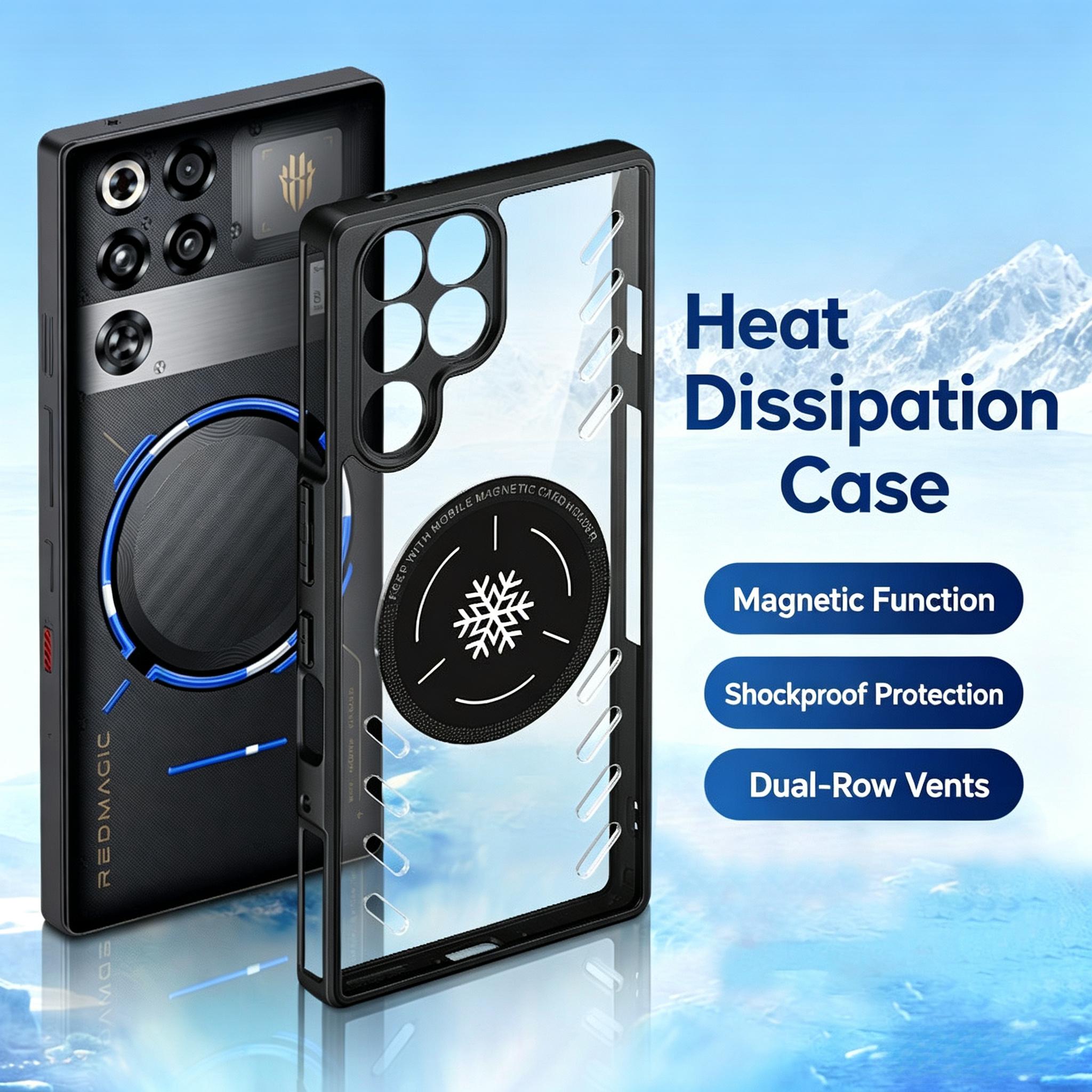 TEMU Phone Case - Graphene Heat-dissipating Clear Phone Case For Redmagic 11 Pro  10 Pro  10 Air 9 Pro  9s Pro, Full-coverage Shockproof Gaming