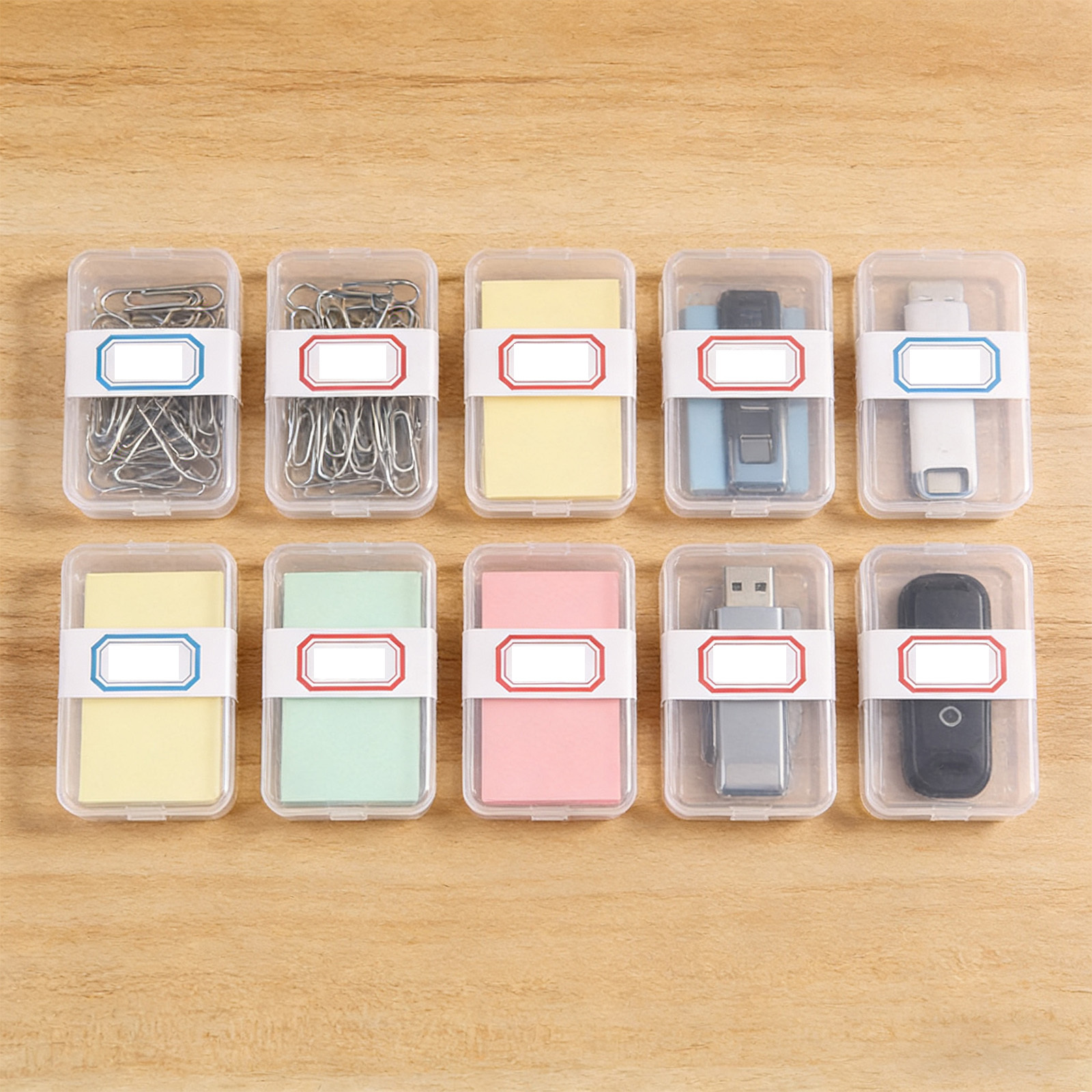 TEMU 10pcs Set Of Transparent Plastic Card Game Storage Boxes With Lids - Stackable Organizer Boxes, Suitable For Playing Cards, Board Game Pieces,