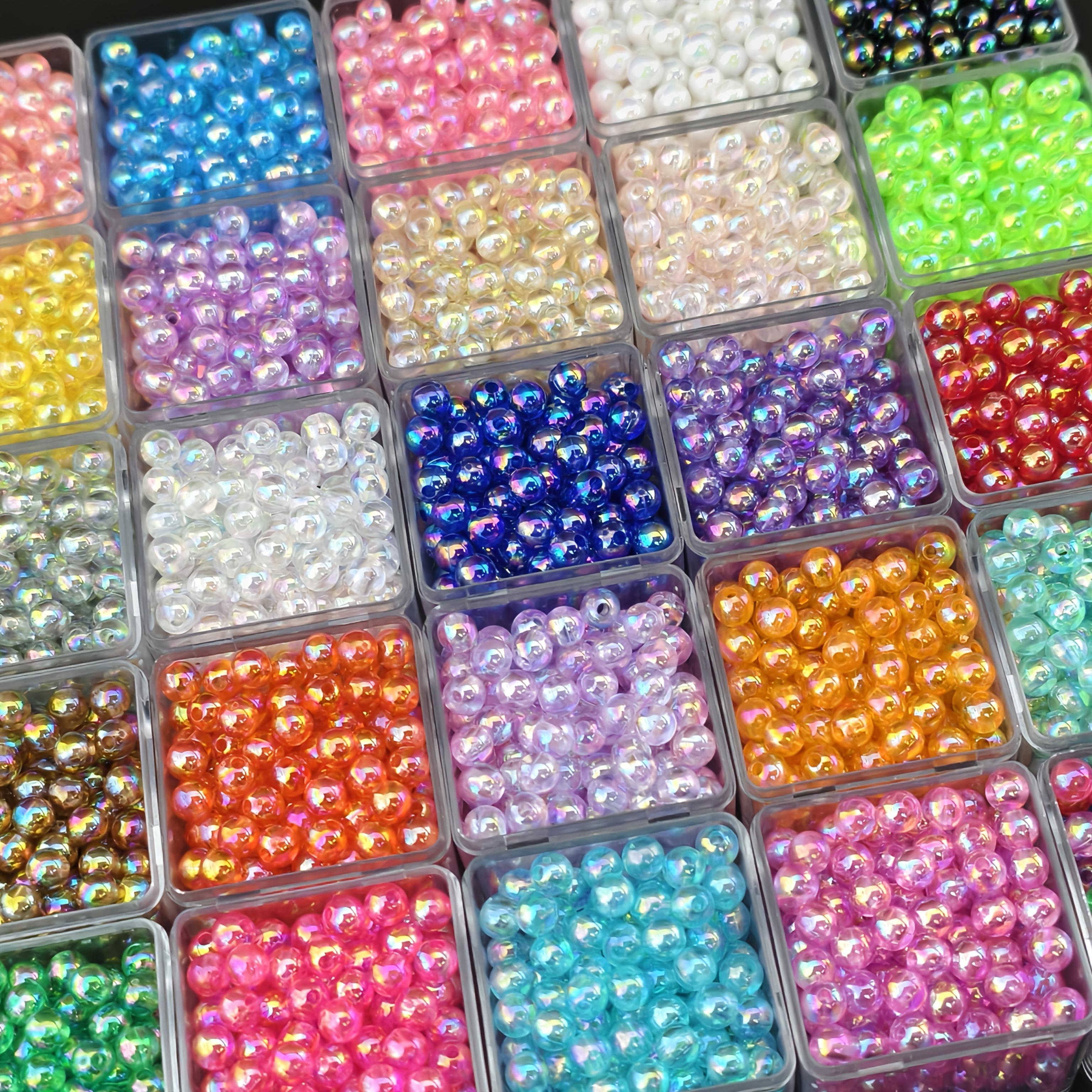 Image of 500pcs 25-color 6mm Acrylic Bead Set, Suitable For Making, Bracelet, Necklace, Phone Charm, And Wallet Accessory Crafting Materials, Beading And Jewelry Crafting Accessories