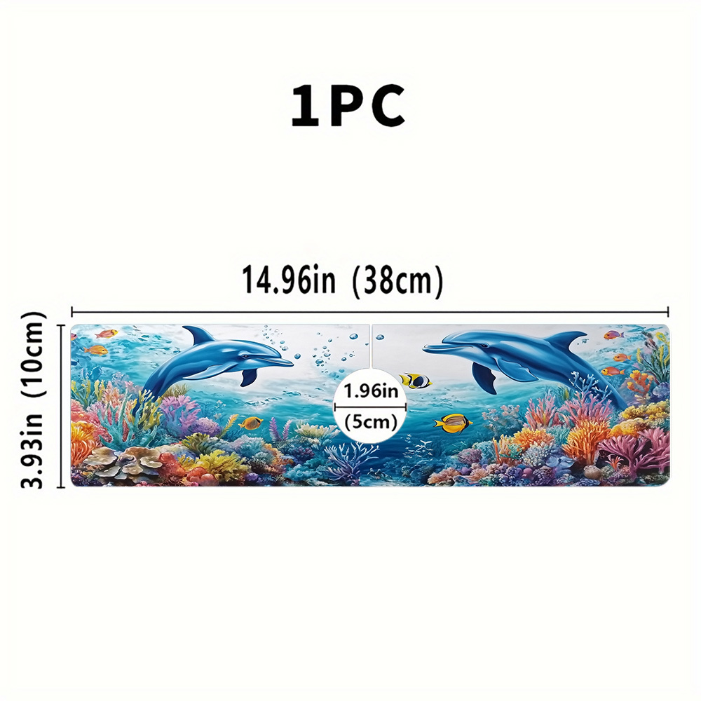 TEMU 1pc Dolphin Pattern Drain Mat, Splatter Screens, Made Of Polyester, Suitable For Kitchens And Bathrooms, With Diatomaceous Earth Faucet Suction