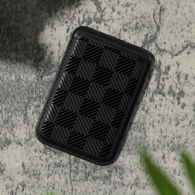 E-shop Luxuriöser, Modischer, Exquisiter Kariertes Muster in Schwarz & Grau, Künstliches PU-Leder Magnetkartenhalter für iPhone 16 15 14 Pro Max,