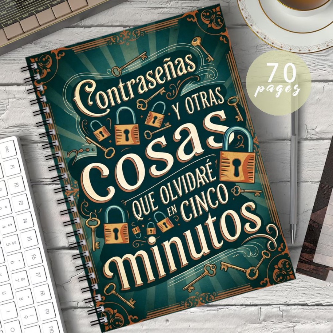 TEMU 1 Libro de contraseñas en español con encuadernación en , libro de almacenamiento de contraseñas para información de de sesión de sitios web,
