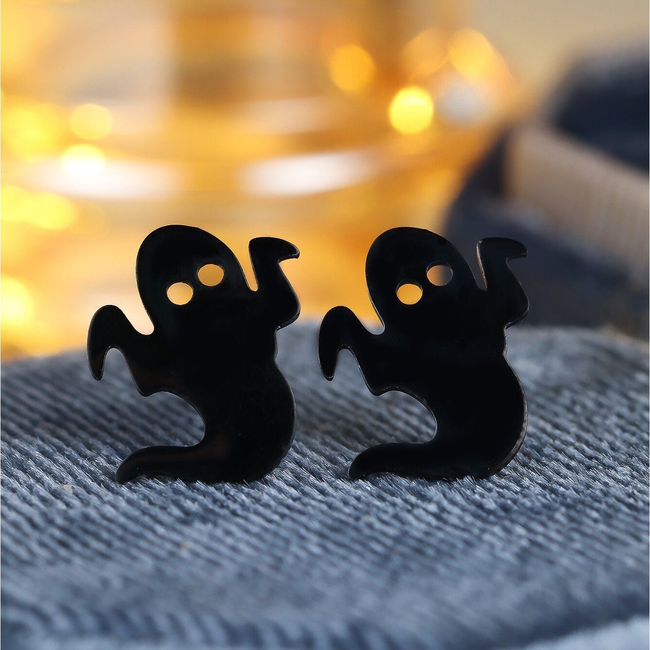   1 pair unisex stud earrings black   up halloween matching   individual exquisite beautiful elegant daily party banquet party date versatile jewelry birthday gift anniversary gift