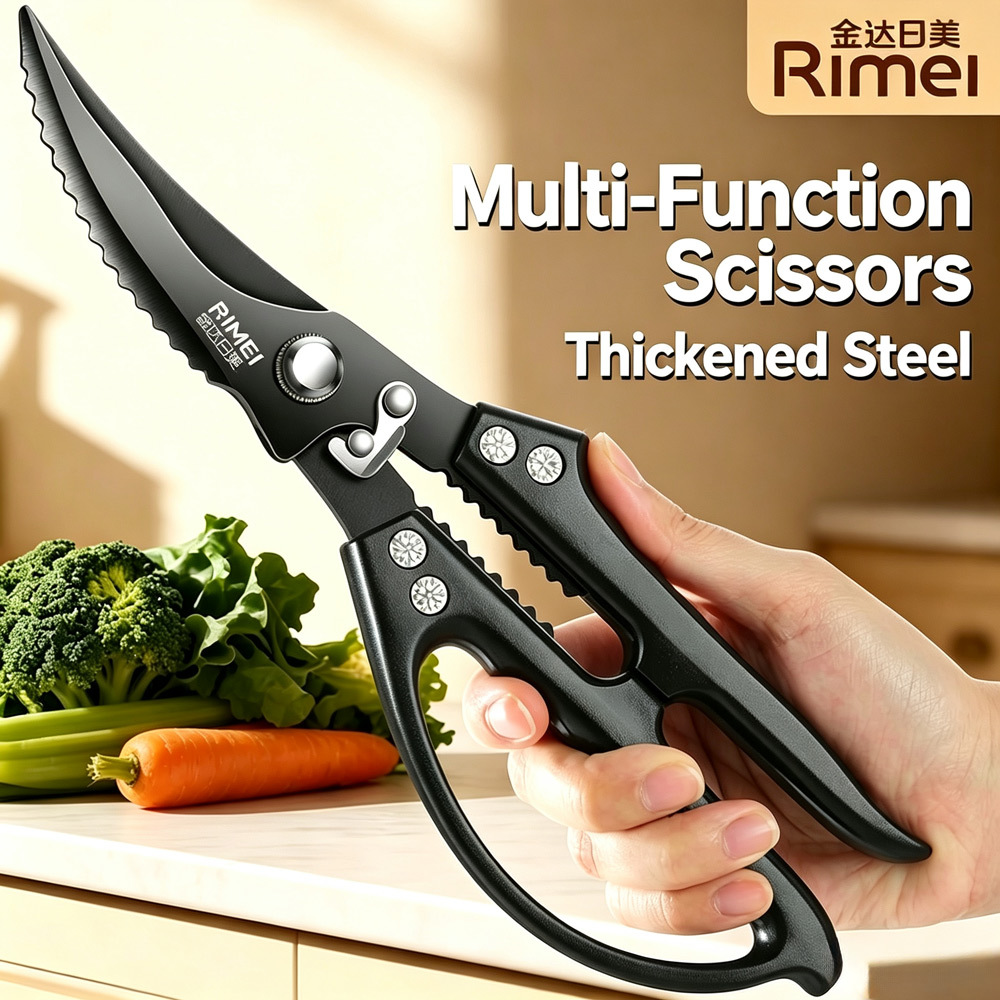 TEMU 1pc Heavy-duty /stainless Steel Kitchen Scissors With Safety Lock, Multifunctional Kitchen Shears For Meat, Fish, Herbs, And Nuts, Essential