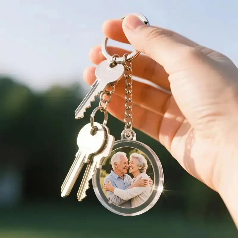 TEMU 50pcs Custom Acrylic Keychains Suitable For All , Supports Personalized Photos/text - Self- And Logo/photo Display, Durable Glossy Surface,