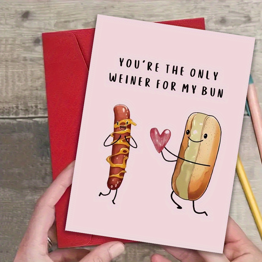 

Carte de Saint-Valentin /elle - 'Tu es le hot-dog pour ' - Cadeau pour mari, femme, petit ami, petite