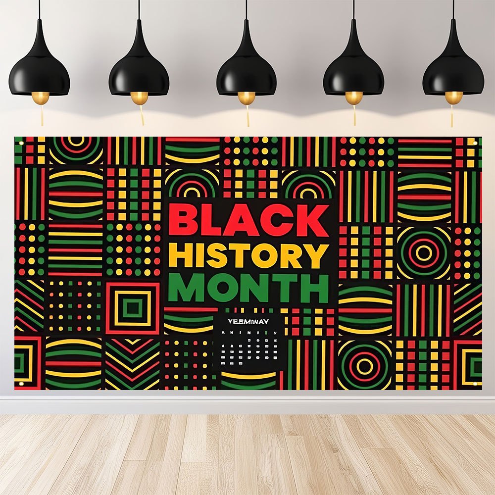 

Black History Month Celebration Banner - 70.86x43.3in, Polyester Party Backdrop & Photo Prop, Garden Parties & Holiday Decorations