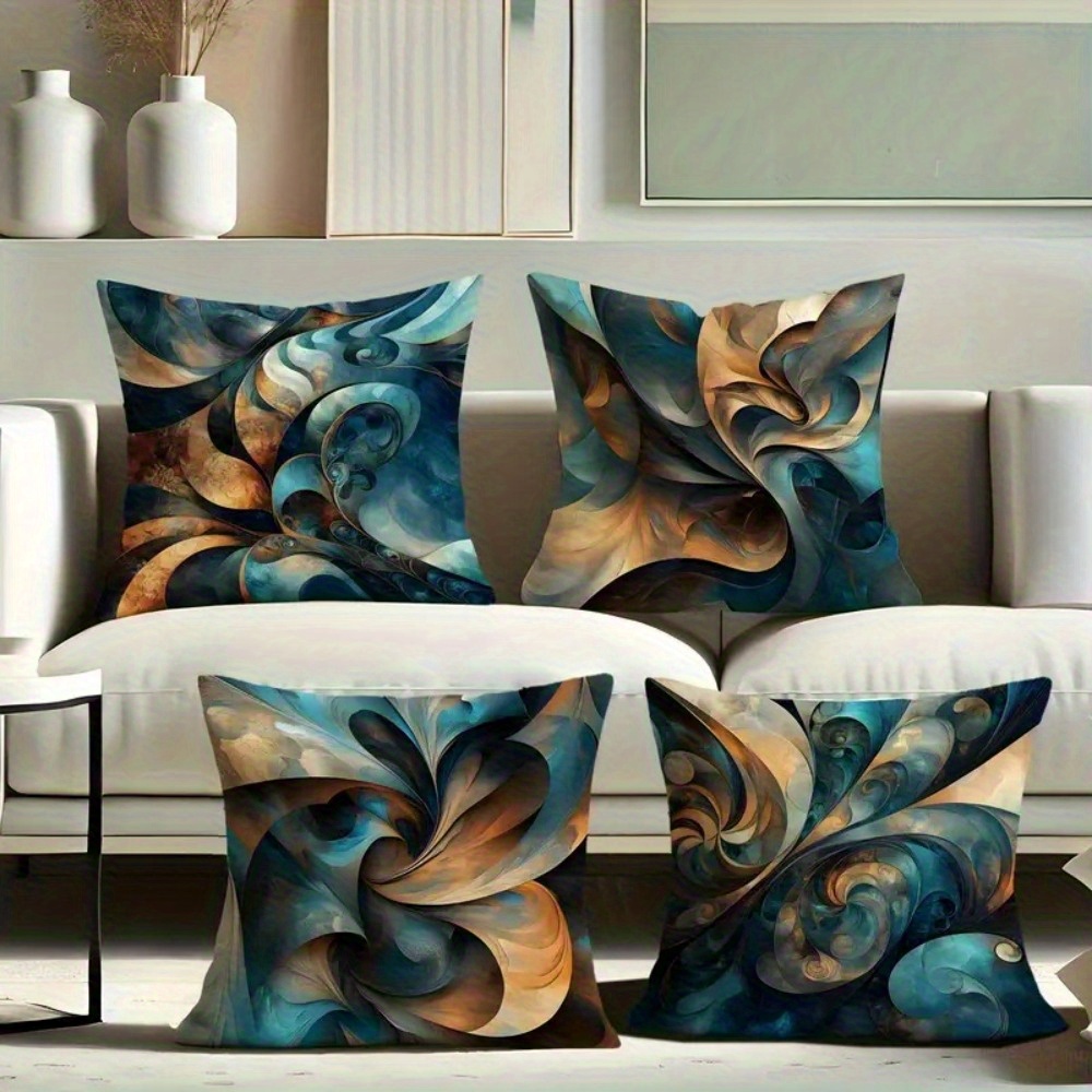 4pcs geometric art printed zipper pillowcase