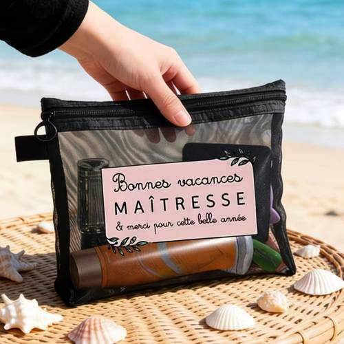 trousse de toilette sur le thème professeure de français, cadeau élégant dappreciation pour professeur de français - design vacances, cadeau de remerciement pour les éducateurs, organisateur de cosmétiques, voyage portable et utilisation en extérieur