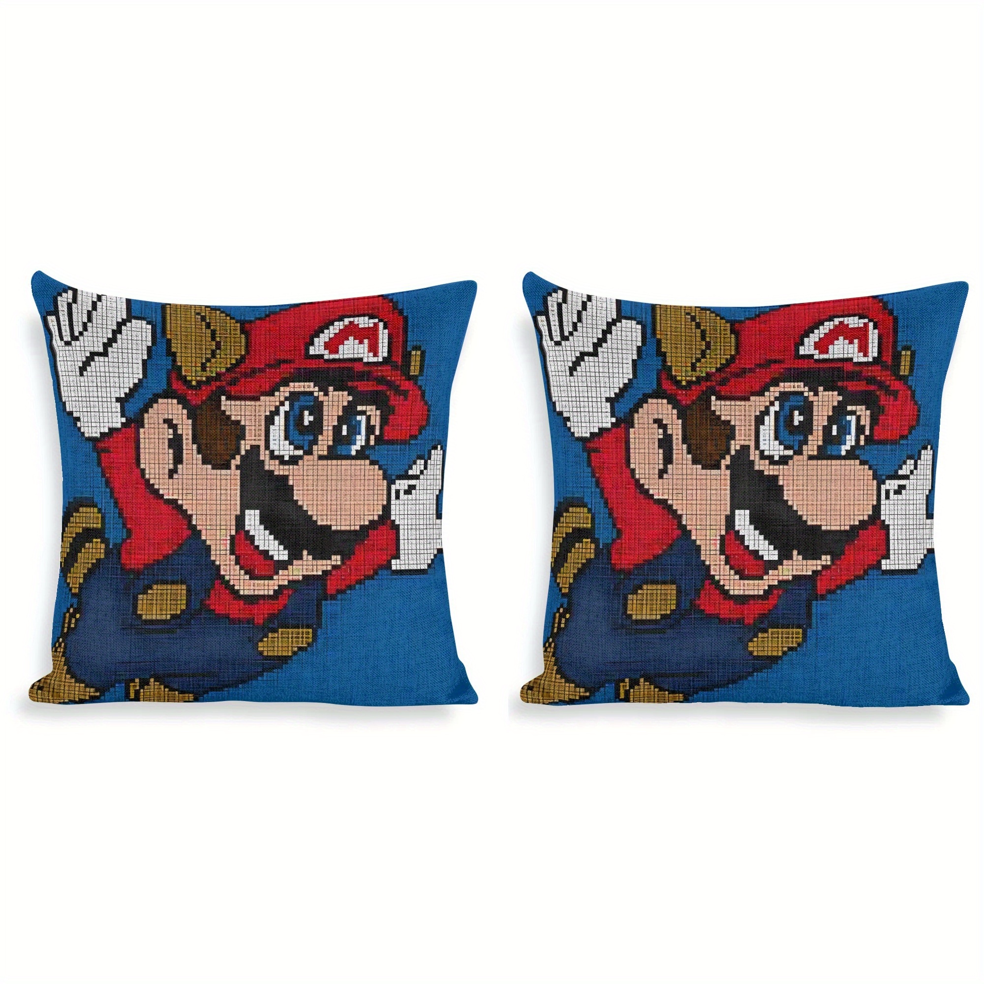 

[hot Sale] 2pcs And Double- Printed Decorative Pillowcase Car Pillowcase For , , Sofa And Bed Decoration - No Lining -