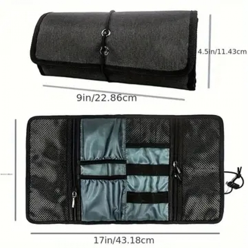 Dark Gray Electronic Storage Case Travel Bag