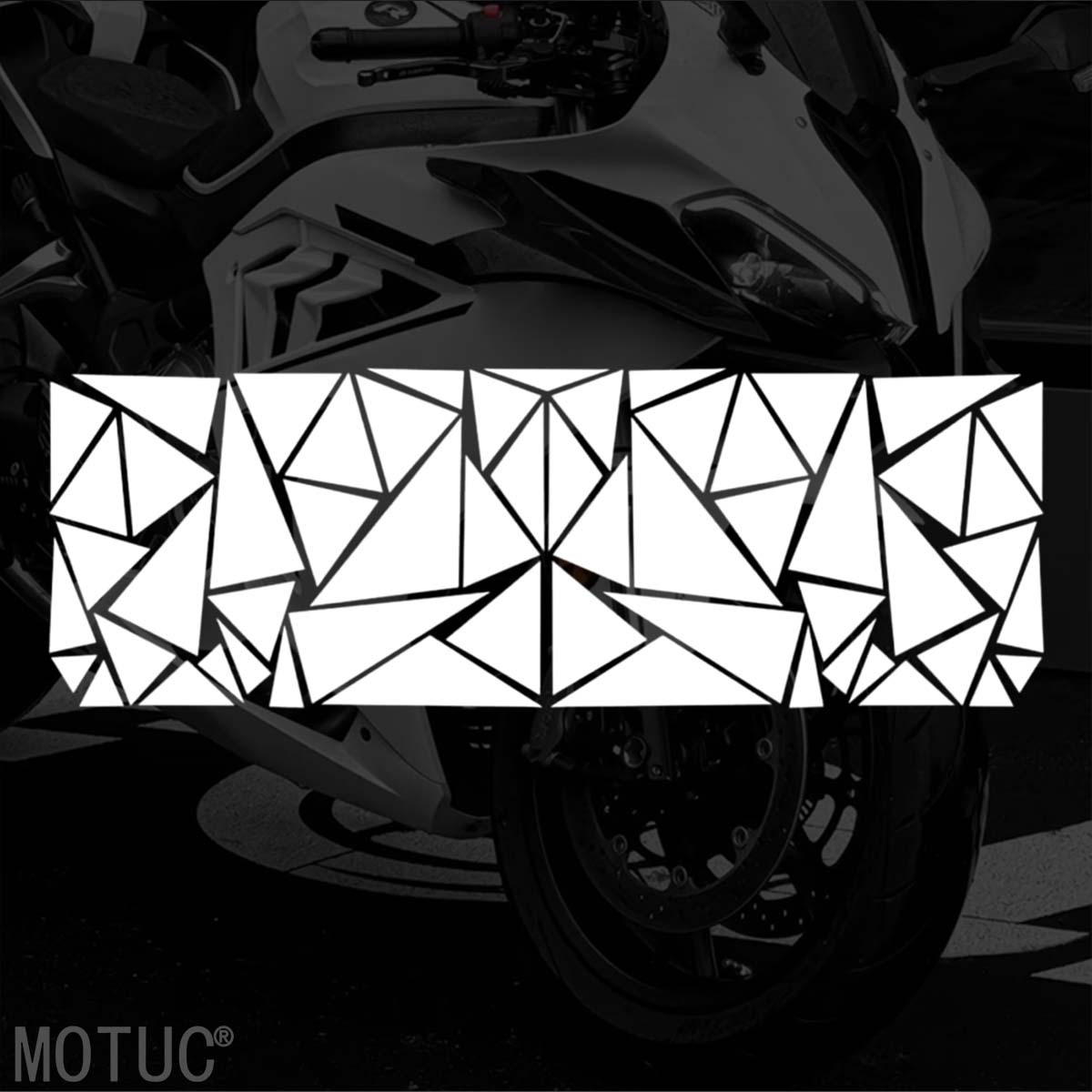 TEMU Adesivi geometrici con motivo crack per mozzo moto, 1 set, impermeabili, resistenti ai UV, decalcomanie in riflettente, decorazioni universali