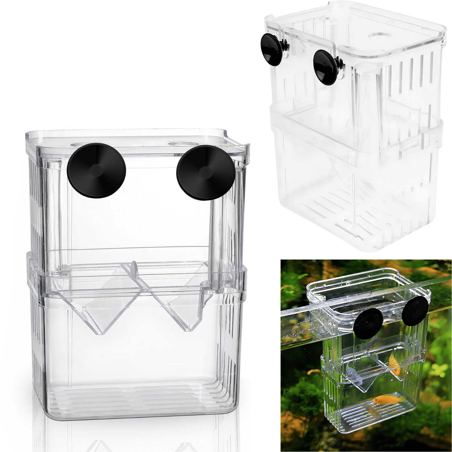 

Aquarium Fish Hatching Breeding Box, Acrylic White Breeding Isolation Divider Hatching Box Accessories, Suitable For , Shrimp, , And , Without Battery