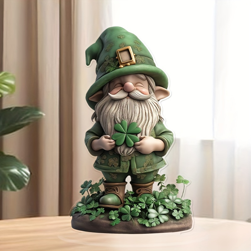 

Dwarf & Clover Acrylic Figurine - 4.13" X 7.28" 's Day Table Decor, , Ideal Holiday Gift