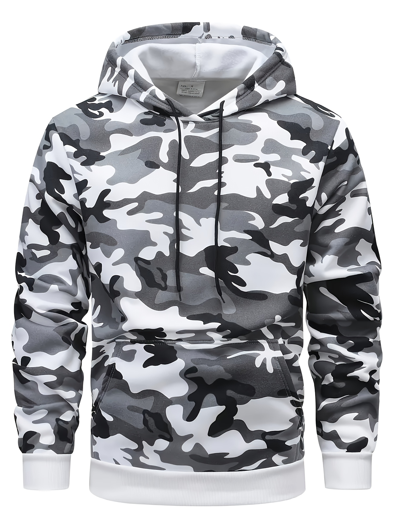 2pcs Of Men'S Casual Sports Camouflage Pattern Kangaroo Pocket Hooded Sweatshirts And Sports Trousers, Suitable for Street, Outdoor, Hiking, Fitness, Training, Vacation, Party, Gift, And Weekend Daily Wear, Fitness Apparel, Hiking Gear - Image 4