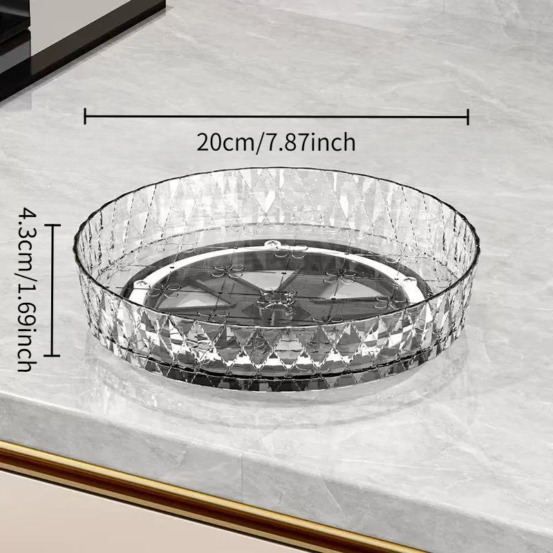 TEMU 360 ° Rotating Circular Turntable- Multifunctional Plastic Storage Rotating Tray, Spice Organizer Turntable, Suitable For Bathroom, Kitchen,