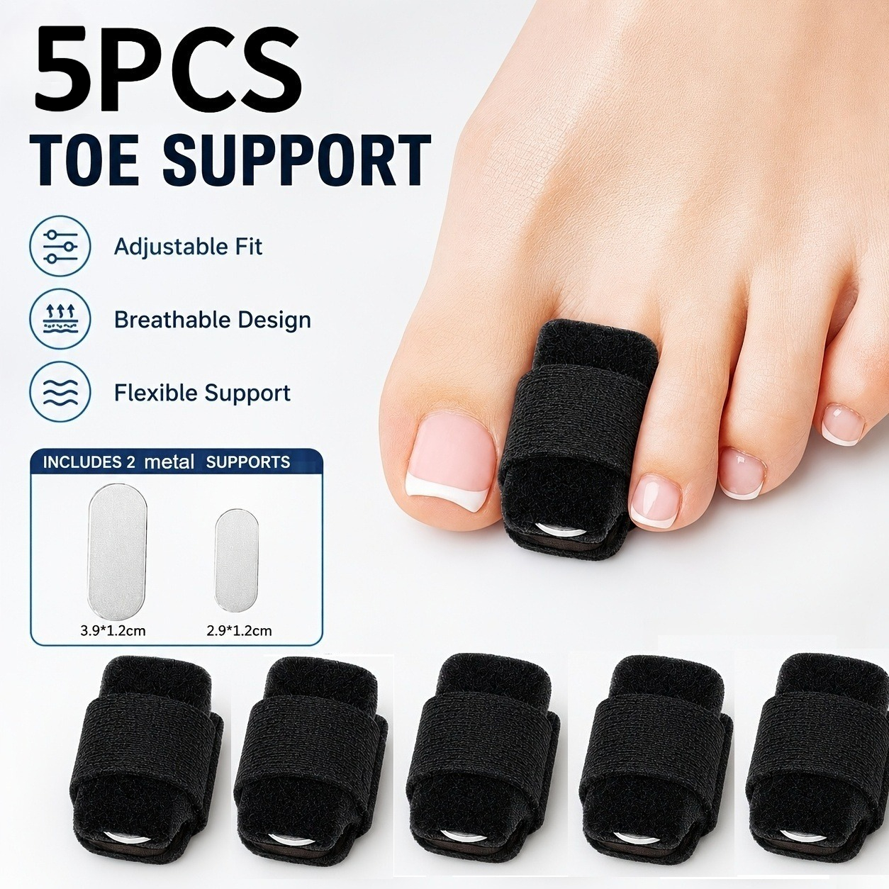 TEMU Large Size Toe Cushion Pads Unisex Soft Shoe Inserts, Toe Support Protector For High Heels Sneakers, Comfortable Foot Cushion For Daily Wear,