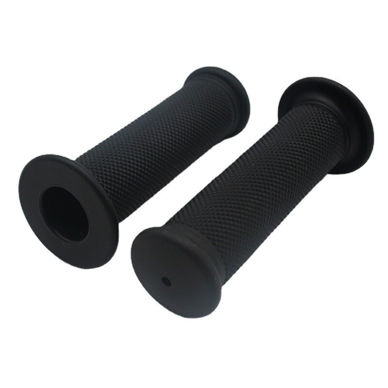 Resim Bisiklet Direksiyon Kolları Kauçuk Kolları Siyah 22mm Dağ Bisikleti Ergonomik Kollar Motosikletler, Scooterler, ATV'ler için Uygun 