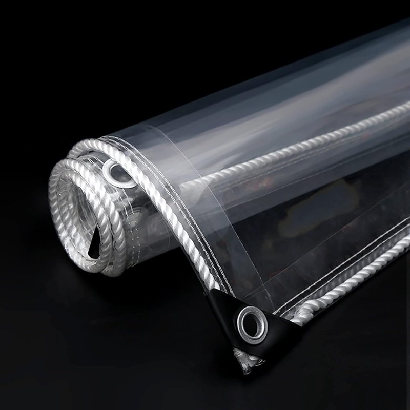 39.37*78.74inch Heavy Duty Waterproof Transparent Clear PVC Tarpaulin | Foldable Thicken Soft Glass Balcony Rain Curtain for Outdoor Greenhouse Plant Tarp to Cover Sun and Rain