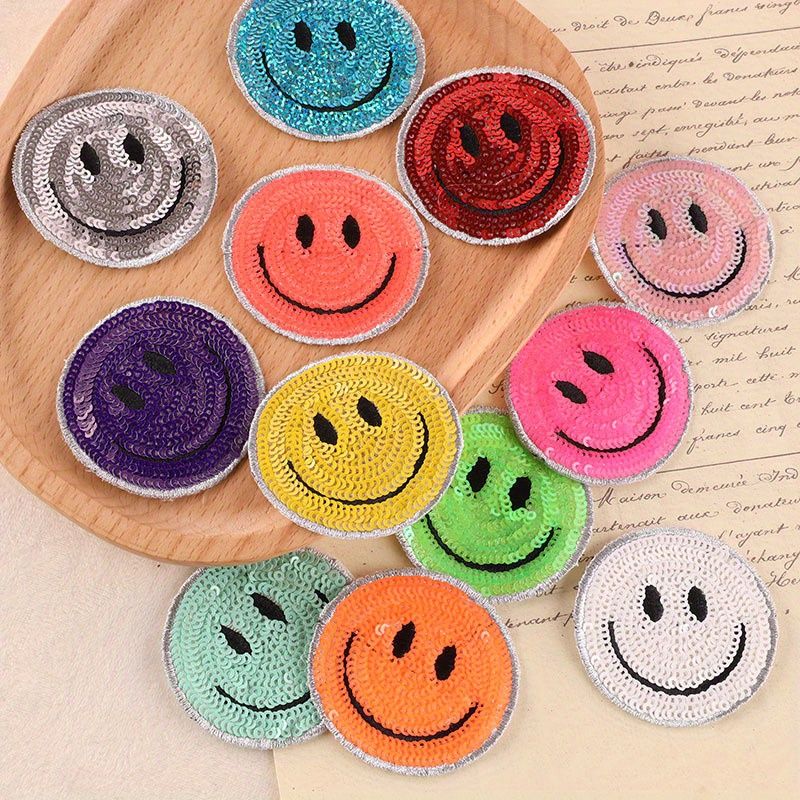 TEMU 8 Embroidered Colorful Circular Face Sequins Clothing Accessories, Shoes, Hats, Bags, Jewelry Accessories, Embroidered Cloth Stickers
