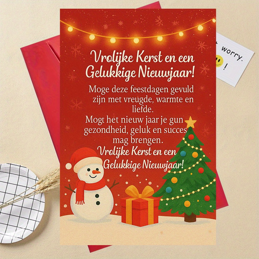 TEMU 1pc Perfect Christmas Giftchristmas And New Year Greeting Card With Snowman And Perfect For And Colleagues Holiday Celebration And Seasonal Gift