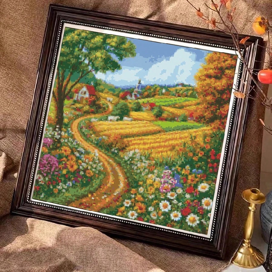 Counted Cross Stitch Kit for Beginners, Full Embroidery Patterns