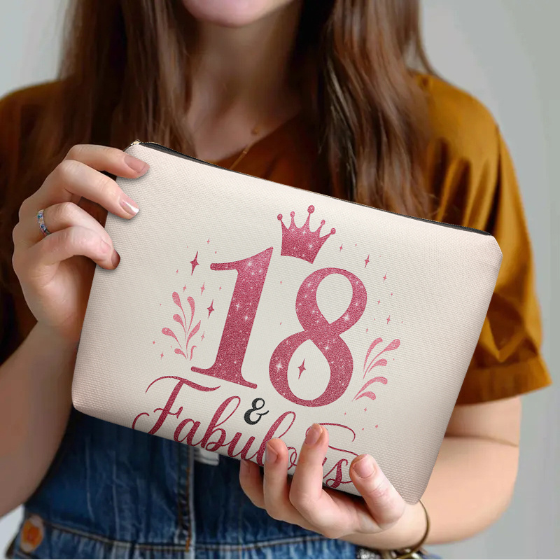 TEMU Cosmetic Bag 1pc, Fabulous, Lightweight Zipper Design Toiletry Bag, Suitable For Travel And Daily Use Multifunctional Storage Bag For Stationery
