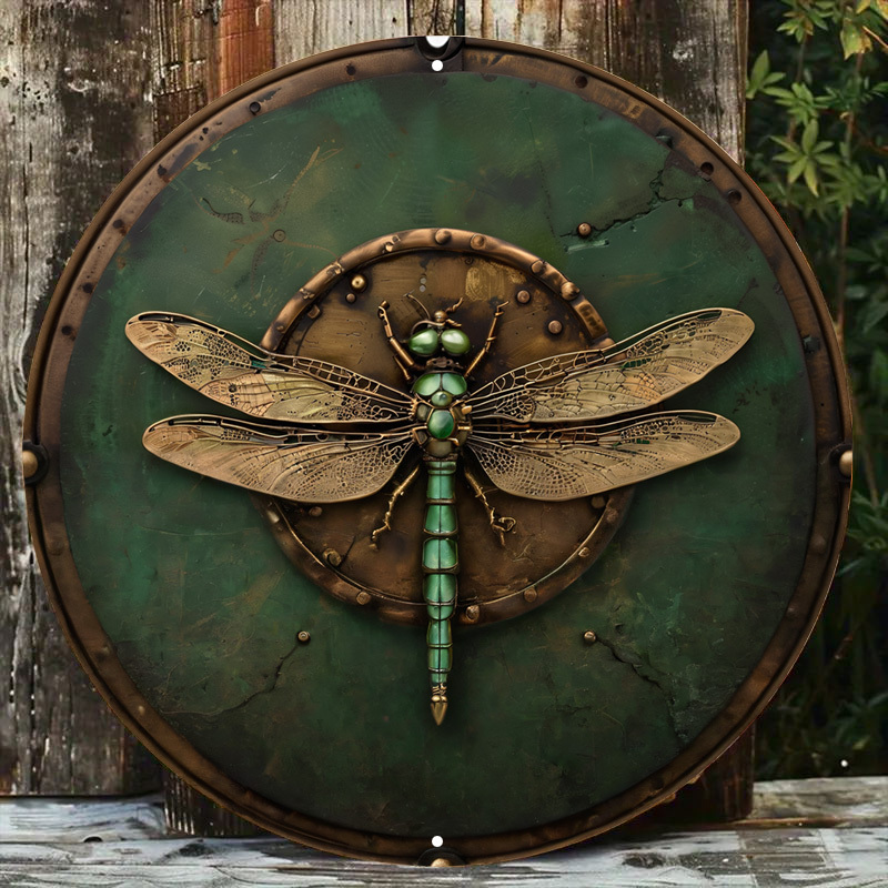 

Steampunk Dragonfly Metal Wall Art - Vintage Bronze & , Intricate Detailing, Bars, Cafes, Beach Houses & Backyards, 7.8x7.8 Inches, Room Decor