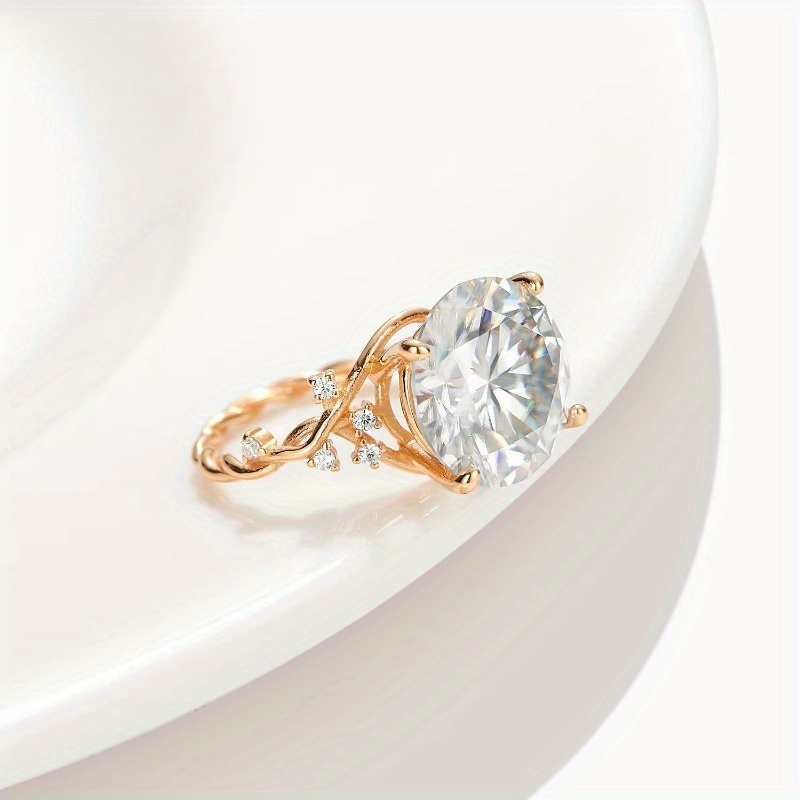 Eternals Earth Moissanite Engagement Ring 925 Silver Wedding Band