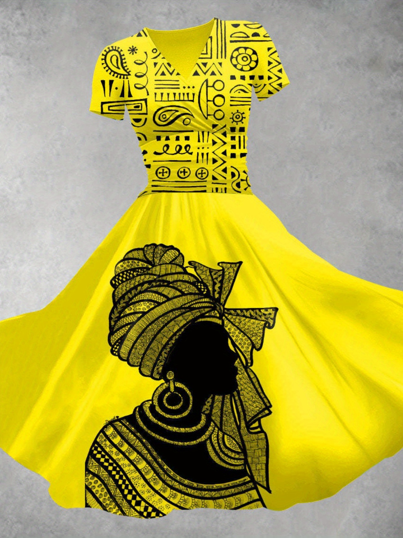 african semi formal dresses ÖFUURË TENI One-sleeve Ruffle African Print Hi-low Dress – FRTWN main image 0
