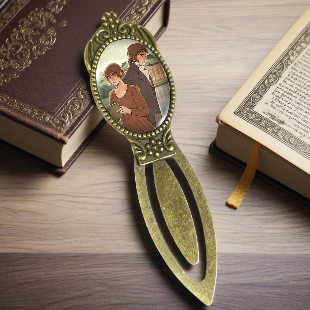 TEMU Stolz Vorurteil Literatur-Illustrations-Lesezeichen – Geschenk für Bücherliebhaber