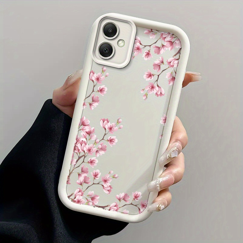 TEMU Phone Case - Pink Cherry Blossoms Flower Pattern Phone Case Suitable For For Galaxy A06| A06 5g/ A03/ A04/ A04e/ A05/ F06 5g Soft Tpu Protection