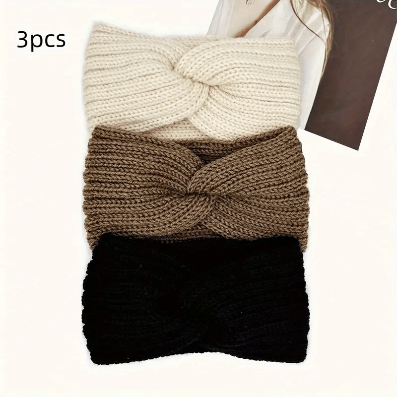 3pcs- Mixed Batch Women's Headbands, Easy , Solid Colors, , Suitable For Daily Wear And Birthday And Holiday Gifts, Casual Headband, Elegant Accessory, , Bow Band, Gift