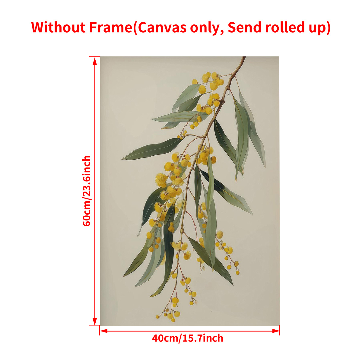 TEMU 2d Flat, 1pc Vintage Yellow Flower Australian Botanical Wall Art Print Poster Ideal Gift Artwork For Bedroom Office Bathroom Home Wall Decor, No