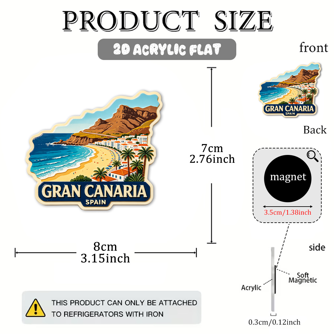 TEMU 1pc Grand Island Magnetic Souvenir Magnets Suitable For Fridge, Whiteboard, Wall Decor - Strong Magnetic Suitable For Home, Hotel, , Rectangular